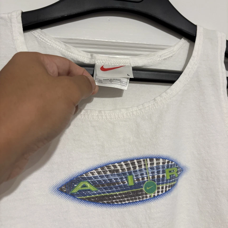 Nike Shirt Boys White Red Crewneck Basketball Hoops Vintage Tank Top Youth Kids* - Image 2 of 3