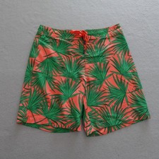 Southern Tide Swim Trunks Men M Tropical Palm Print Coral Green 6" Inseam Lined