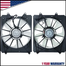 For 2011-2016 Honda Odyssey with AC Condenser Fan Radiator Cooling Fan Set