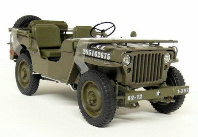 Welly 1/18 - Jeep Willy's Military Vehicle Top Down 1941 - Diecast Modellauto