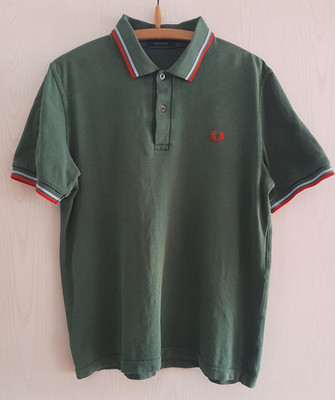 Fred Perry Poloshirt Made in England M grün vintage Polo Shirt