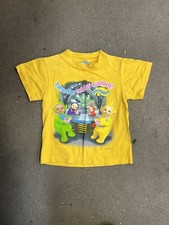 VTG 1999 Teletubbies Time For Tubby Custard Yellow 3T Child T-Shirt Double Sided