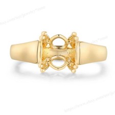 11x9mm Oval Semi Mount Ring 925 Sterling Silver Gold Plated solitaire Women Ring