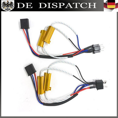 2X H4 Headlight LED Decoder Einzelne Widerstandsleitung Load Resistor 50 8RJ