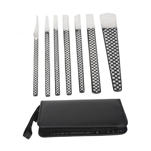Set coltelli pedicure 7 pezzi acciaio inox modello reticolo professionale Exfolia HR6 - Foto 3 di 22