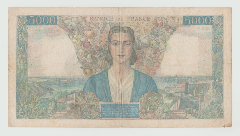 France - 5000 francs Empire Français - 4=10=1945 V.1465 627 - Photo 2/2