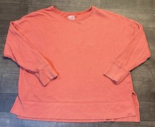 Time and Tru Women s Pink Solid Crewneck Pull...