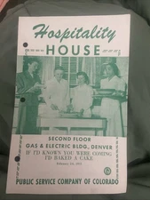 Vintage Feb 1953 Recipe Hospitality House Pamphlet Public Service Company Of CO