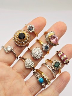 12 x Modern Vintage Costume Jewellery Ring Job Lot