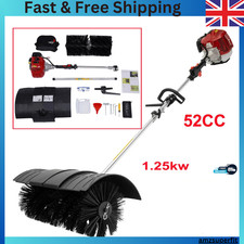 2 Stroke Petrol Powered Sweeper Brush Sweeping Broom Cleaner Air Cooled Engine