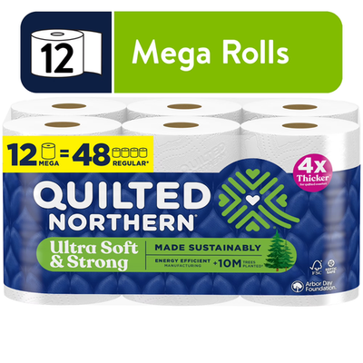 #ad Quilted Northern Ultra Soft amp; Strong 2 Ply Toilet Paper 12 Mega Rolls 255 Shee $16.97