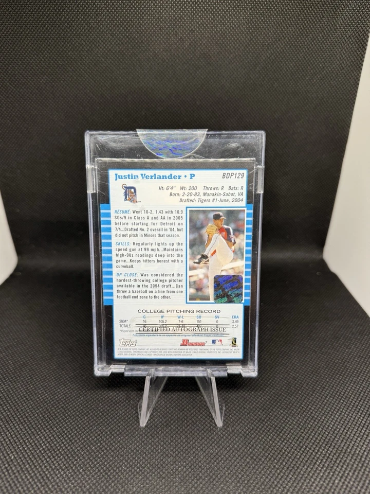 Bowman Originals Justin Verlander 2006 radiocontrol automático 2005 Bowman SP/233 Foto 2 de 2