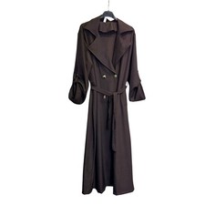 Womens Plain Trench Jacket Button Up Smart Casual Lightweight Coat Size 8-16