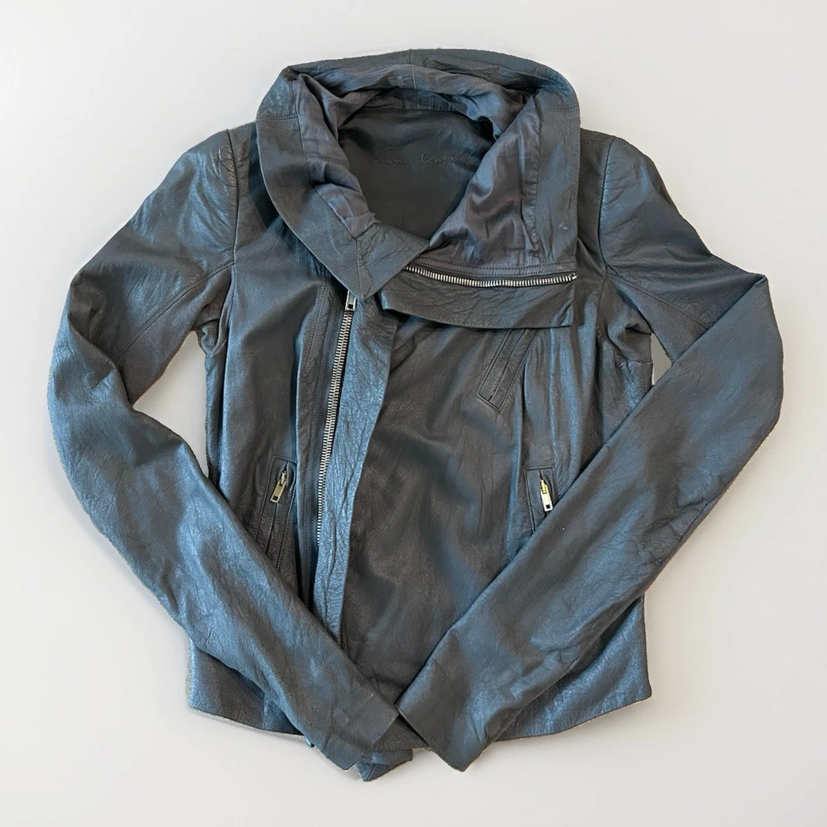 Rick Owens Leather Outer Shell Gray Coats, Jackets & Vests for