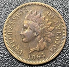1864-L Indian Head Cent 1c Better Date With ‘L’ VF Details Very Fine Cleaned