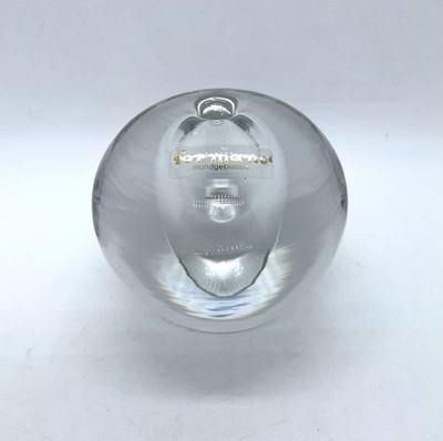 FORMANO Clear Art Glass Slim Taper Candle Candlestick Holder Sphere Vtg Germany