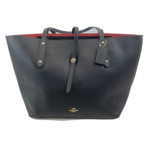 coach black and red tote