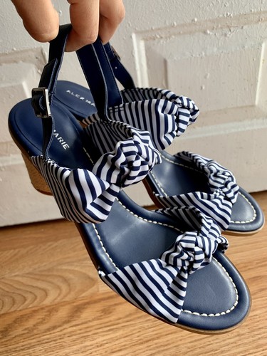 Alex Marie Navy & White Haonny Knotted sandals - Picture 4 of 8