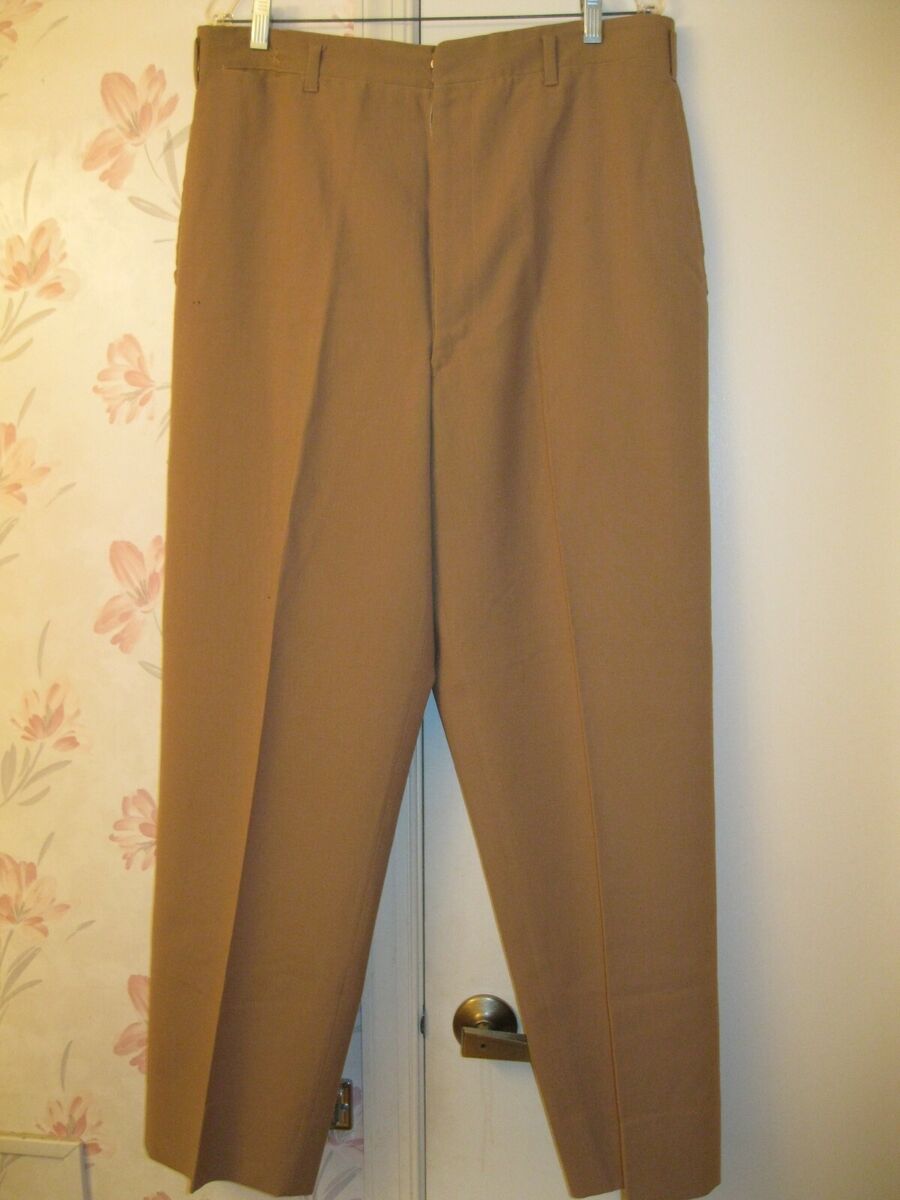 Vintage NICE ! WW2 WWII US Army Trousers Tan Worsted Wool 36 Vintage NICE ! WW2 WWII US Army Trousers Tan Worsted Wool 36