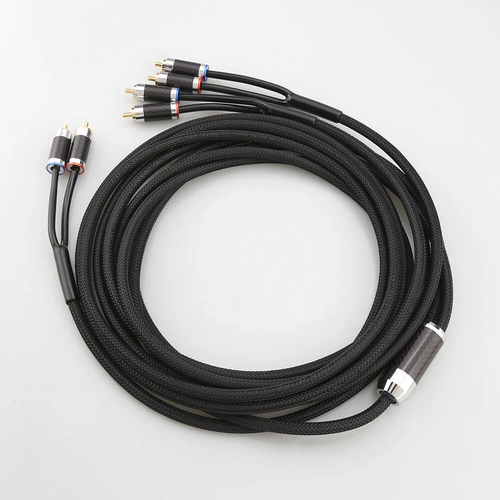 4N OFC Copper Cord 2 RCA to Splitter 4 Male RCA HiFi Audio Cable Amplifier Wire - Picture 3 of 8