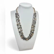 Macy's lonna & lilly 2 Strand Holidy Snowflake Slide Closure Gemstone Necklace