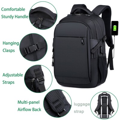Men Women Backpack Travel Rucksack School 15.6'' Laptop Bag W/ USB Charging Port