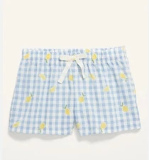 Old Navy Kids Girls Size Medium (8) Blue Poplin Pajama Shorts NWT .. Lemon