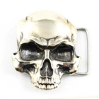 Skull belt buckle, Human skull german silver belt buckle Jolly Roger