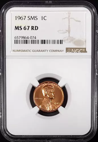 1967 SMS Lincoln Cent certified MS 67 RD by NGC! sku 4-074