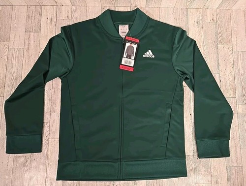 Adidas Youth Bomber Track Jacket L & XL Green Full Zipper Regular Fit NEW - Picture 3 of 8