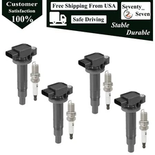 UF316 4pcs Ignition Coil & Spark Plug Kit For 2006-2018 Toyota Yaris 1.5L