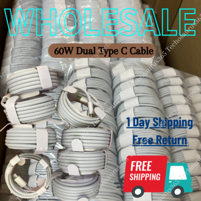 60W USB C to C Cable Fast Charge PD Type C Cord For iPhone 15 16 Pro Samsung Lot