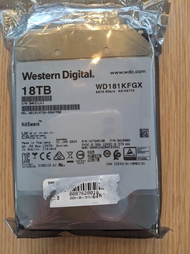 RECERT Western Digital Red Pro (7200RPM, 3.5", SATA III, 512MB Cache) 18TB
