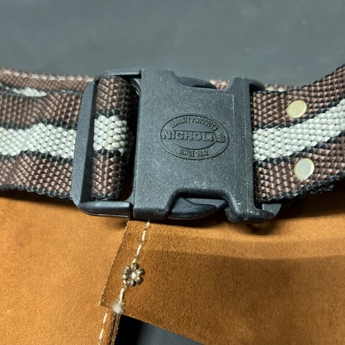Nicholas heavy suede cowhide tool belt model 497 100% Split Leather EUC - Picture 8 of 9