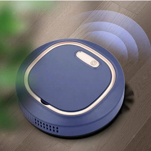 Household 3 IN 1 Cordless Smart Robot Vacuum Cleaner Auto Cleaning Mop Blue