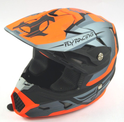 FLY 73-8516YS Racing Toxin Helmet Neon Orange Grey Blk Youth Small 47-48cm C311
