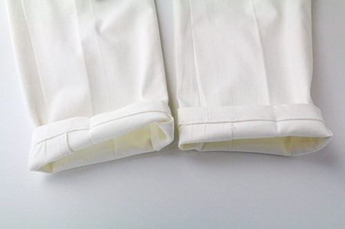 SUITSUPPLY Braddon Men Trousers UK38R Off-White Cotton Stretch Pleated Front - Picture 9 of 9