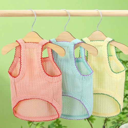 Dog Camisole Shirt Summer T-Shirt for Dogs Waffle Texture Breathable Pet Vest - Picture 4 of 12