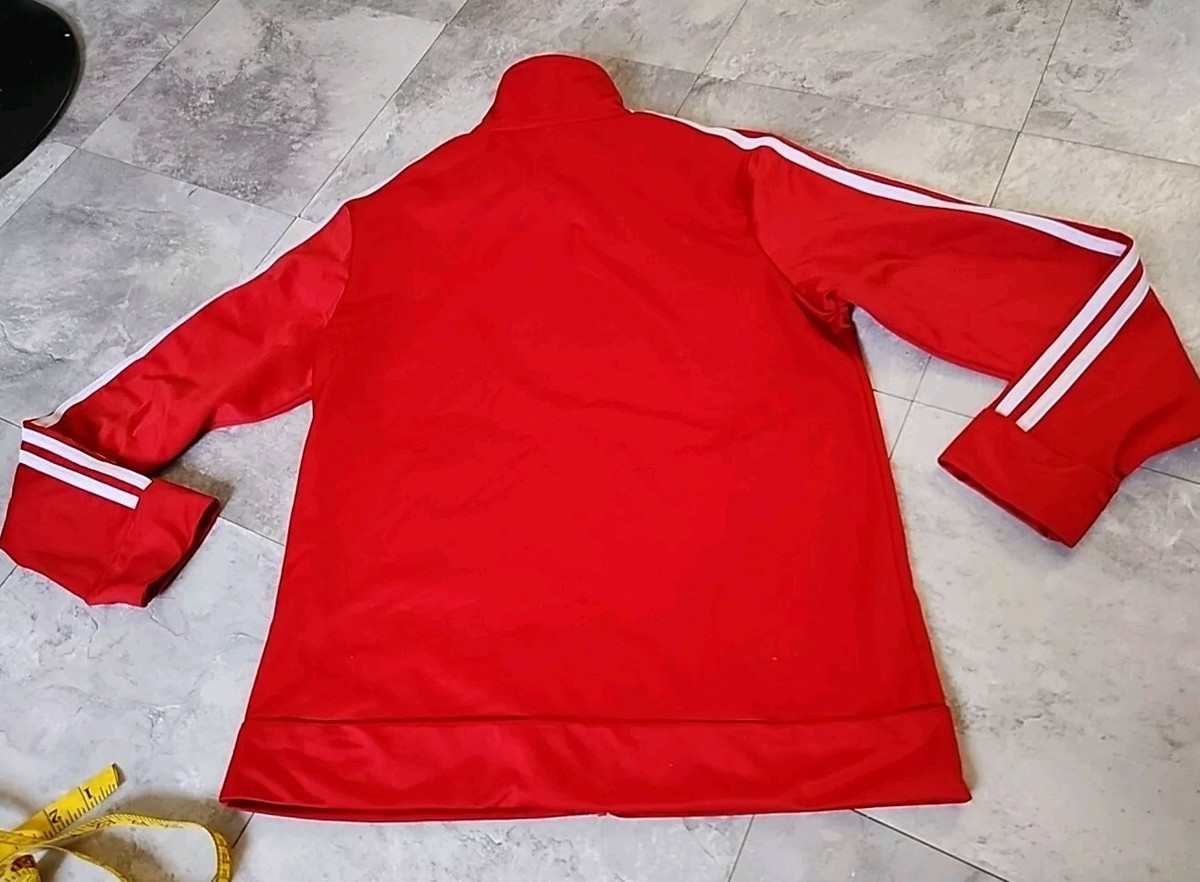 adidas レッド 3ストライプ ジャケット 2XL Adidas Original The Brand With The 3 Stripes Red Jacket Mens