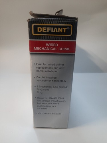 Defiant Wired Mechanical Doorbell Chime, Brushed Nickel 1008 626 461 - Imagen 2 de 3