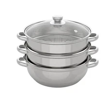 Steamer Pot 11-inch Cooking Pot with 3QT Stock Pot & Vegetable Steamer Stainless
