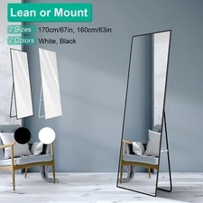 Full Length Mirror Wall Floor Mirror Home Bedroom Mirror Aluminum Free Standing