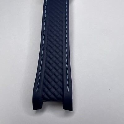 Authentic Omega Blue Rubber 21mm Strap For Aqua Terra w/ Deployant