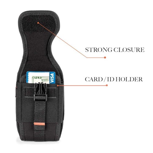 RUGGED Vertical Heavy Duty Canvas Cell Phone Holster Belt Clip Case Pouch Cover - Picture 4 of 8