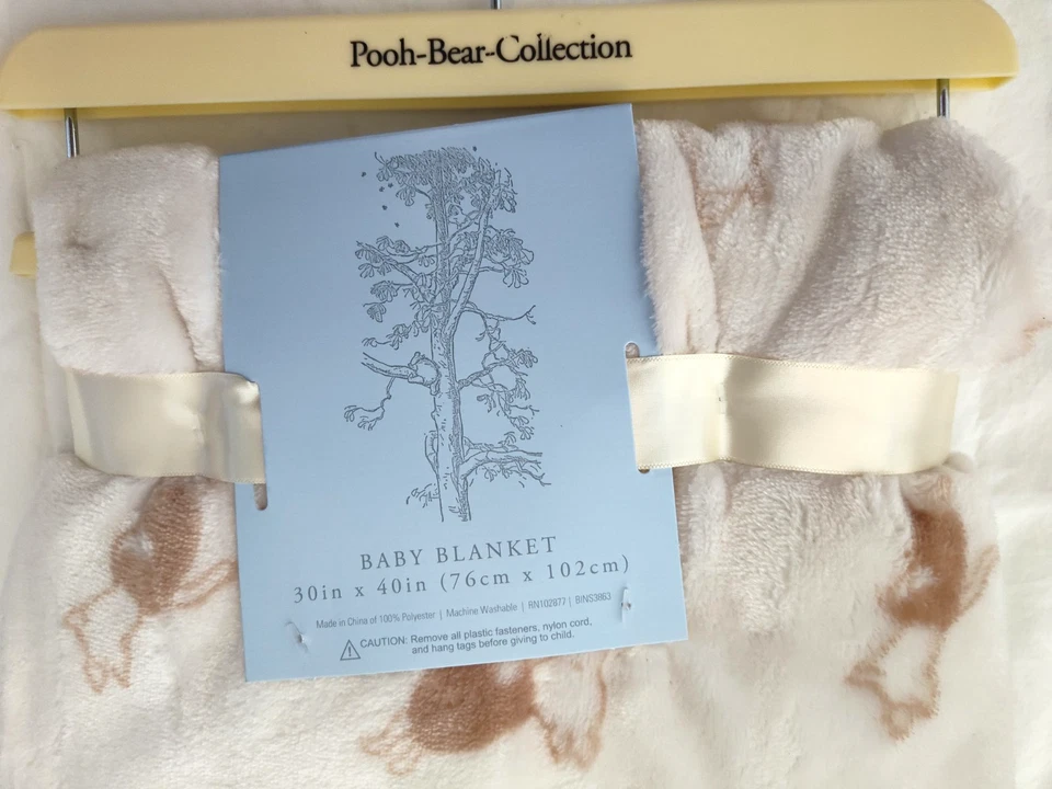Winnie The Pooh Bear Collection Piglet Baby Blanket Soft Pink Beige Classic NWT - Image 3 of 4