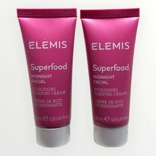 ELEMIS SUPERFOOD MIDNIGHT FACIAL SLEEPING CREAM (2 Travel Sizes 15ml ea/Sealed)