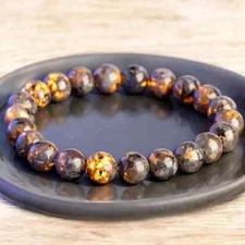 Natural Yooperlite Flame Stone UV Reactive Healing Chakra Handmade Bracelet