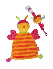 Beauty Baby Müller Schmetterling Käfer orange rosa Schmusetuch & Schnullerhalter