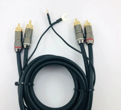 Cable blindado con masa, doble rca para conexión amplios tocadiscos 60 cm