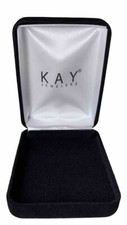 KAY Jewelers Empty Large Black Velvet Jewelry Earrings Clamshell NO BOX - NEW